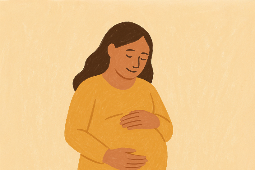 Ilustrație cu o femeie însărcinată reprezentând succesul tratamentelor de fertilitate oferite de Dr. Andreas Vythoulkas.